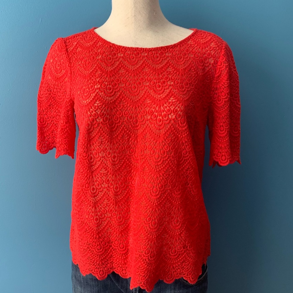 Madewell’s Broadway & Broome ❤️ lacy red top